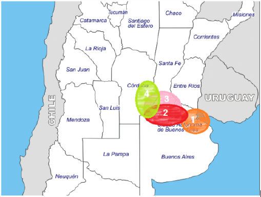 Mapa de opciones de localizaciones