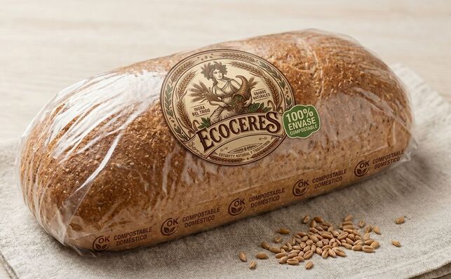 Vista del Pan Integral EcoCeres en Packaging Compostable